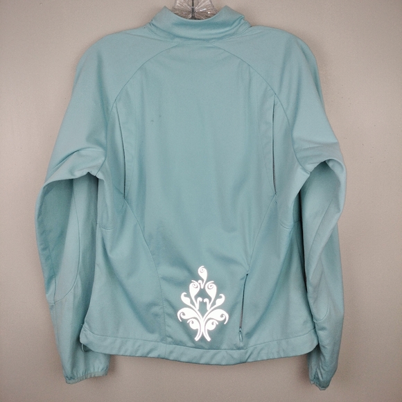 ATHLETA Zip Up Mock Neck Lightweight Jacket w/ Reflective Designs Sz. S/M - Picture 7 of 12